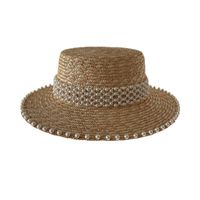 Women's Elegant Simple Style Solid Color Pearl Big Eaves Sun Hat main image 5