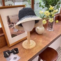 Women's Elegant Basic Gradient Color Wide Eaves Straw Hat sku image 4