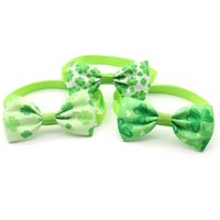 Cute Ribbon St. Patrick Shamrock Bow Knot Pet Collar main image 5