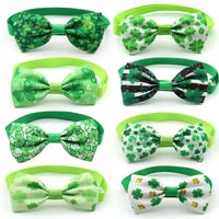 Cute Ribbon St. Patrick Shamrock Bow Knot Pet Collar main image 1