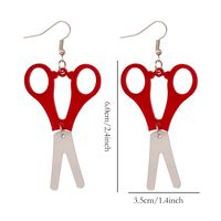 1 Pair Funny Scissors Stainless Steel Arylic Drop Earrings sku image 2
