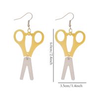 1 Pair Funny Scissors Stainless Steel Arylic Drop Earrings sku image 3