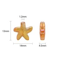 A Pack Of 30 13 * 14mm Hole 1~1.9mm Glass Glass Starfish Beads main image 2