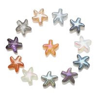 A Pack Of 30 13 * 14mm Hole 1~1.9mm Glass Glass Starfish Beads main image 5