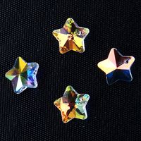 20 Pcs/package Simple Style Star Heart Shape Snowflake Crystal Glass Plating Jewelry Accessories sku image 4