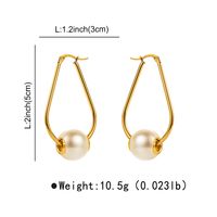 1 Paar Moderner Stil Einfacher Stil Perle Irregulär Rostfreier Stahl Reif Ohrringe main image 3