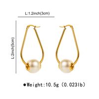 1 Pair Modern Style Simple Style Pearl Irregular Stainless Steel Hoop Earrings main image 3