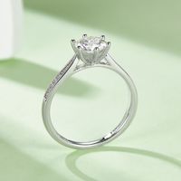 Luxurious Shiny Round Sterling Silver Gra Plating Inlay Moissanite Rhodium Plated Silver Plated Rings main image 3