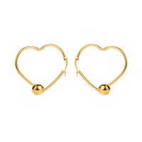 1 Pair Vintage Style Modern Style Simple Style Heart Shape Stainless Steel Hoop Earrings sku image 2