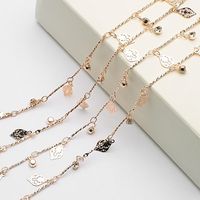 1 Piece Simple Style Leaves Heart Shape Butterfly Alloy Plating Chain Jewelry Accessories sku image 19