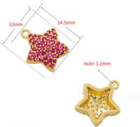 1 Piece Simple Style Pentagram Copper Plating Inlay Jewelry Accessories main image 2