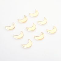 50 Pcs/package Simple Style Moon Glass Stoving Varnish Jewelry Accessories sku image 2