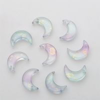 50 Pcs/package Simple Style Moon Glass Stoving Varnish Jewelry Accessories sku image 17