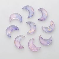 50 Pcs/package Simple Style Moon Glass Stoving Varnish Jewelry Accessories sku image 18
