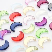 50 Pcs/package Simple Style Moon Glass Stoving Varnish Jewelry Accessories main image 1