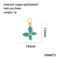 1 Piece Ig Style Cute Romantic Butterfly Copper Enamel Plating Jewelry Accessories main image 4