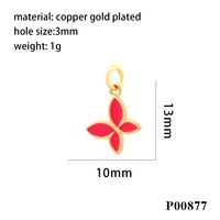 1 Piece Ig Style Cute Romantic Butterfly Copper Enamel Plating Jewelry Accessories main image 6