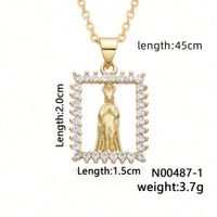 Wholesale Simple Style Human 304 Stainless Steel Copper Plating Inlay K Gold Plated Zircon Pendant Necklace main image 2