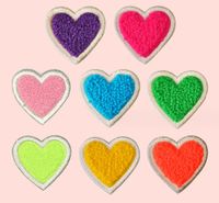 Sweet Heart Shape Plush Cloth Sticker 1 Piece main image 1