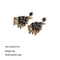 1 Pair Classical Retro Tassel Plating Inlay Alloy Natural Stone 18k Gold Plated Drop Earrings main image 2