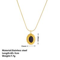 Elegant Simple Style Round Titanium Steel Plating Chain Inlay Shell 18k Gold Plated Earrings Necklace main image 2