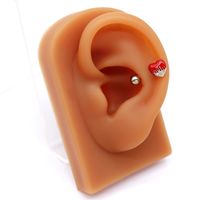 1 Piece Ear Cartilage Rings & Studs IG Style Animal Heart Shape Flower Stainless Steel Copper Plating Inlay Rhinestones Glass main image 8