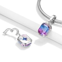 Classic Style Heart Shape Bow Knot Rectangle Sterling Silver Epoxy Inlay Zircon Charms Jewelry Accessories main image 8