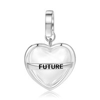 النمط الكلاسيكي شكل القلب عقدة القوس مستطيل الفضة الاسترليني الايبوكسي ترصيع الزركون مفاتن اكسسوارات المجوهرات sku image 3