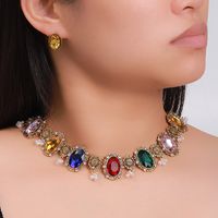 Style Vintage Style Ethnique Ovale Alliage Incruster Strass Verre Femmes Ensemble De Bijoux main image 1