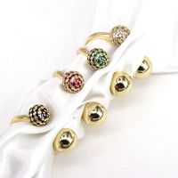 Wholesale Vintage Style Geometric Copper Inlay Zircon Open Rings main image 3