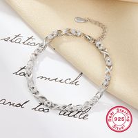 Sterling Silver Elegant Shiny Heart Shape Plating Inlay Zircon Bracelets main image 5