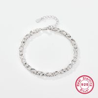 Sterling Silver Elegant Shiny Heart Shape Plating Inlay Zircon Bracelets sku image 1