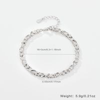 Sterling Silver Elegant Shiny Heart Shape Plating Inlay Zircon Bracelets main image 2