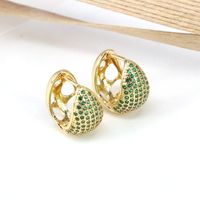 1 Pair Elegant Simple Style C Shape Plating Inlay Copper Zircon 18K Gold Plated Earrings main image 4