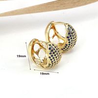 1 Pair Elegant Simple Style C Shape Plating Inlay Copper Zircon 18K Gold Plated Earrings sku image 1