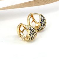 1 Pair Elegant Simple Style C Shape Plating Inlay Copper Zircon 18K Gold Plated Earrings main image 9
