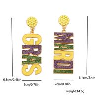 1 Pair Ig Style Letter Stoving Varnish Plating Alloy Drop Earrings main image 2