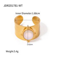 Mode Geometrisch Rostfreier Stahl Irregulär Künstliche Edelsteine Vergoldet Ringe sku image 9