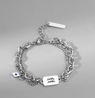 Simple Style Constellation Titanium Steel Plating Inlay Zircon Rings Bracelets Necklace sku image 4