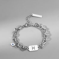 Simple Style Constellation Titanium Steel Plating Inlay Zircon Rings Bracelets Necklace sku image 8