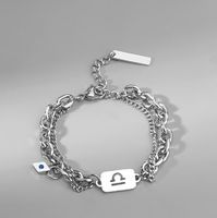 Simple Style Constellation Titanium Steel Plating Inlay Zircon Rings Bracelets Necklace sku image 7