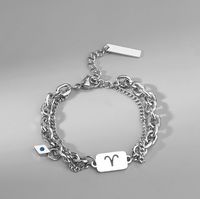 Simple Style Constellation Titanium Steel Plating Inlay Zircon Rings Bracelets Necklace sku image 13