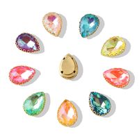 20 Pcs/package Simple Style Water Droplets Metal Plating Inlay Jewelry Accessories main image 3