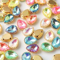 20 Pcs/package Simple Style Water Droplets Metal Plating Inlay Jewelry Accessories main image 1