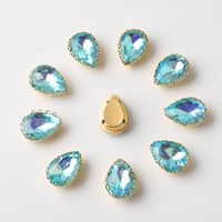 20 Pcs/package Simple Style Water Droplets Metal Plating Inlay Jewelry Accessories sku image 8