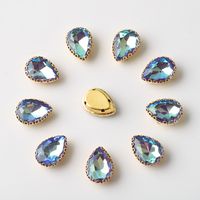 20 Pcs/package Simple Style Water Droplets Metal Plating Inlay Jewelry Accessories sku image 7