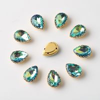 20 Pcs/package Simple Style Water Droplets Metal Plating Inlay Jewelry Accessories sku image 9