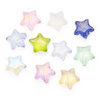 50 PCS/Package 10 * 10mm Hole 1~1.9mm Glass Star Beads main image 5