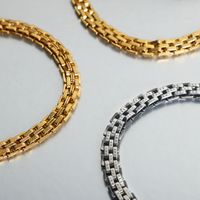 Hip-hop Cool Style Geometric Titanium Steel Plating 18k Gold Plated Unisex Bracelets main image 3
