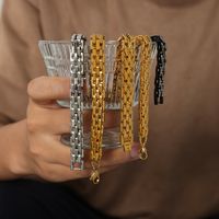 Hip-hop Cool Style Geometric Titanium Steel Plating 18k Gold Plated Unisex Bracelets main image 4